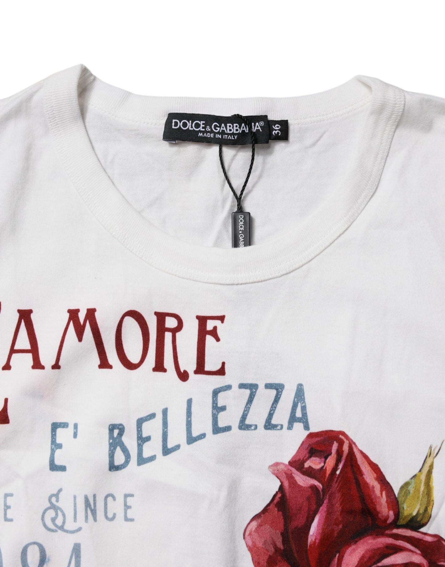 White Floral L'Amore E'Bellezza Cotton Top