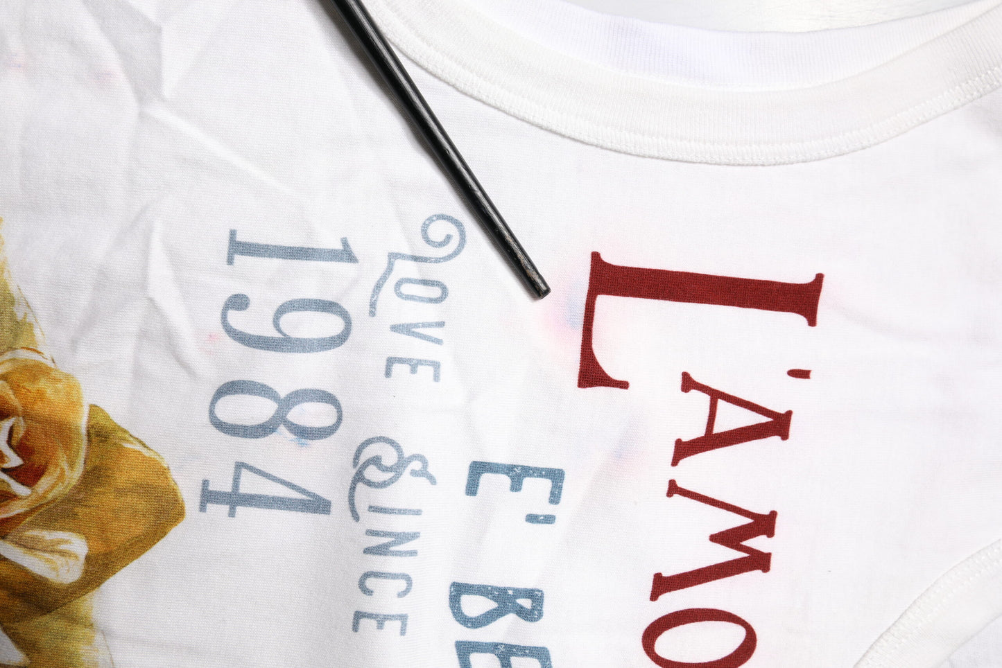 White Floral L'Amore E'Bellezza Cotton Top