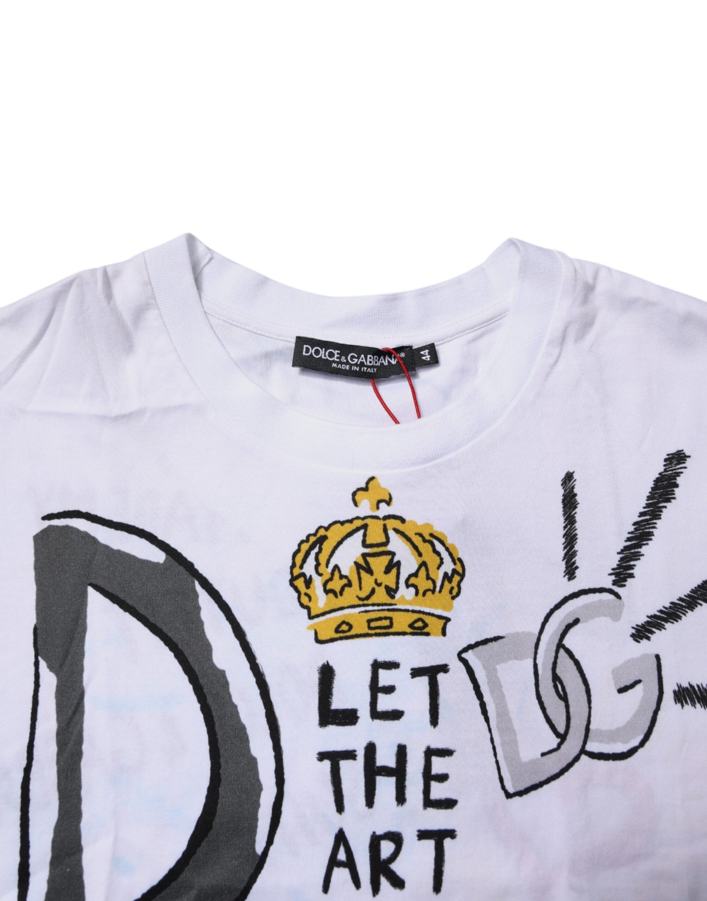 White Short-Sleeved Printed Jersey T-shirt