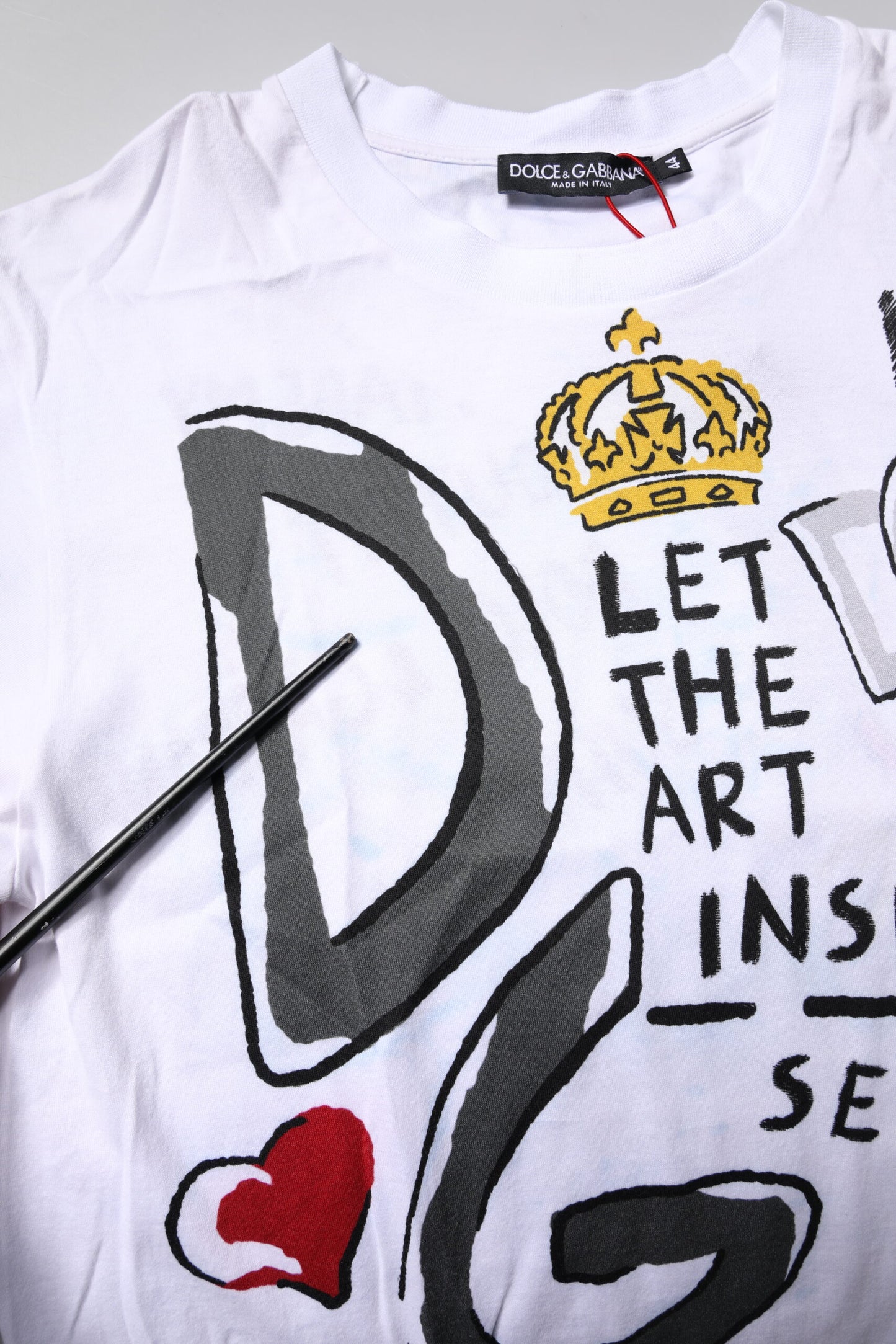White Short-Sleeved Printed Jersey T-shirt