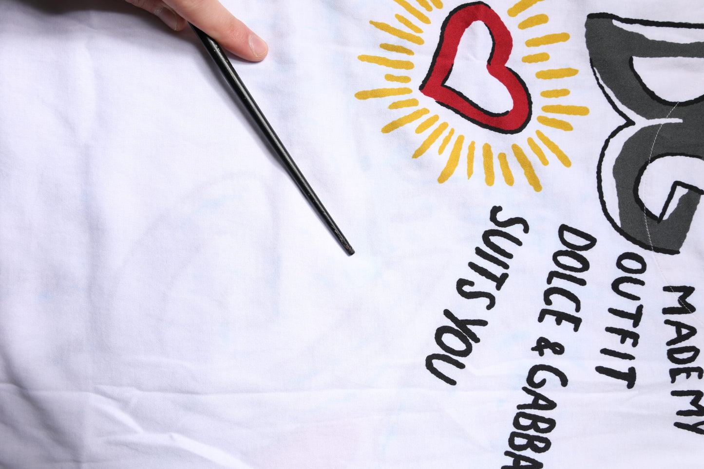 White Short-Sleeved Printed Jersey T-shirt