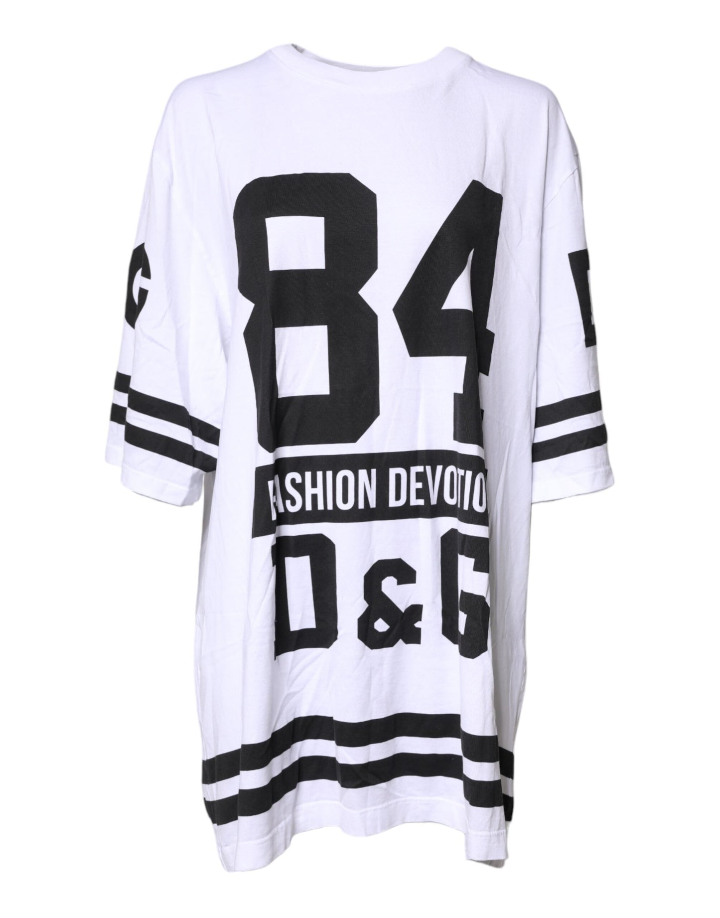 White Black Fashion Devotion Oversized Top