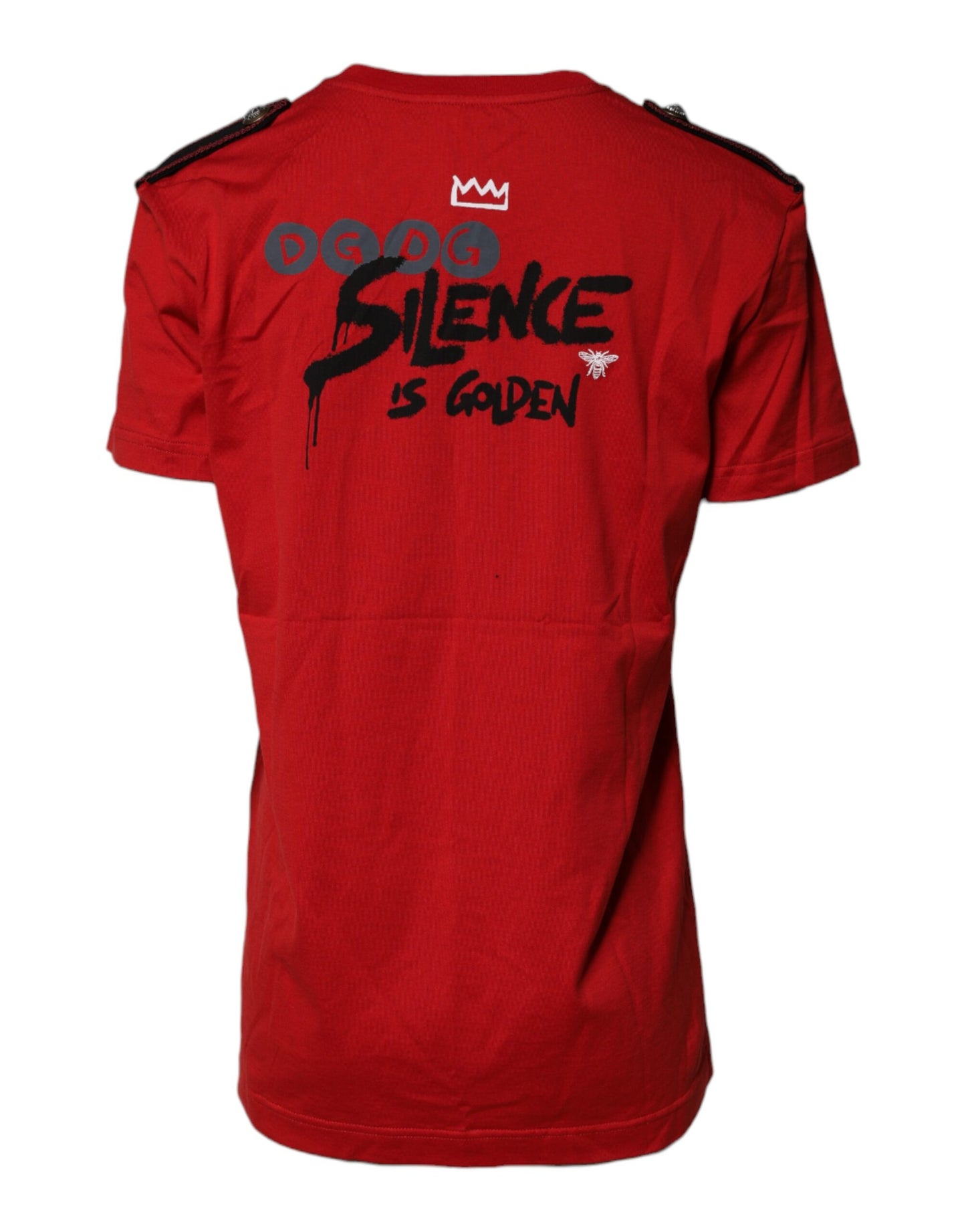 Red Cotton Graphic Print Crew Neck T-shirt