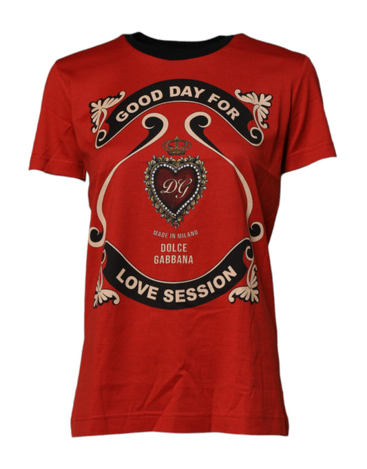 Red Good Day For Love Session Printed T-shirt